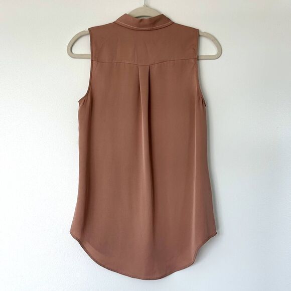 EUC Theory Yarine TS 100% Silk Sleeveless Blouse Deep Cameo Pink Small Workwear - Picture 5 of 16